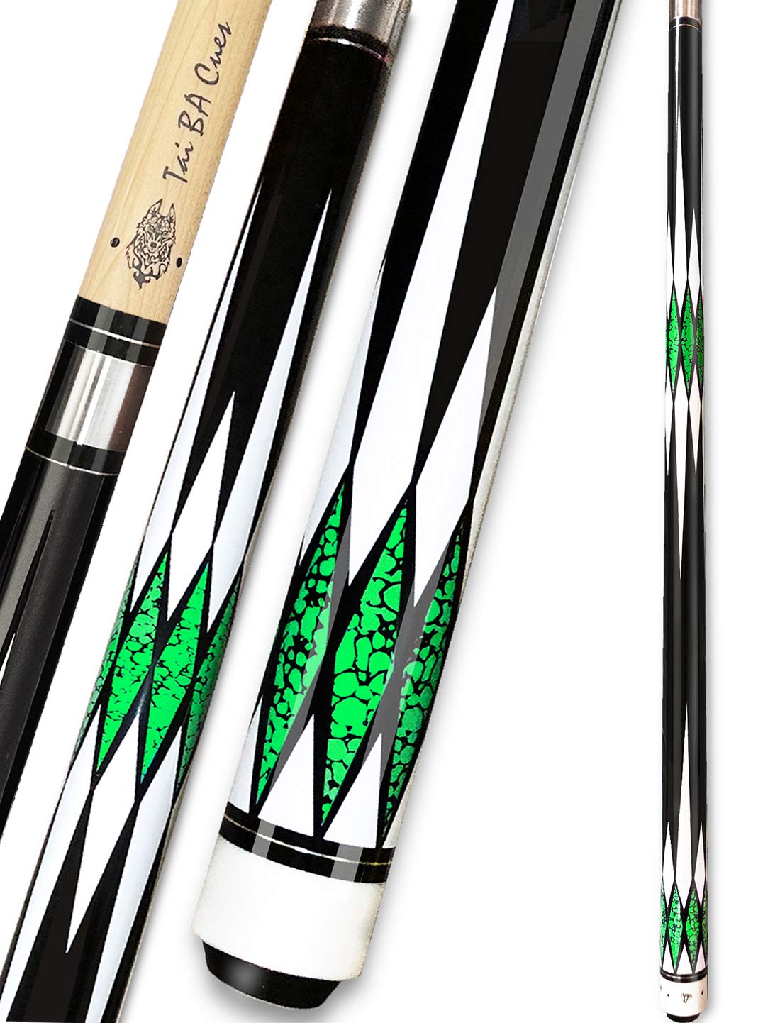 Tai ba cues Pool Cue Stick, 13mm Tip, 58", Hardwood Canadian Maple Professional Billiard Stick 19,20,20 Oz (Selectable)-Blue, Red, Green Pool Cue Stick