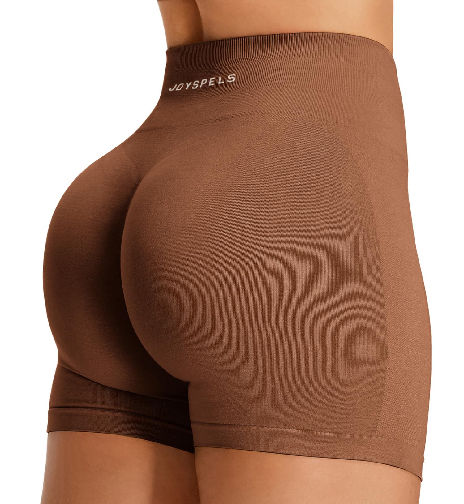 JOYSPELS Seamless Booty Scrunch Gym Shorts for Women High Waist Sculpt Workout Athletic Shorts Tummy Control