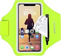 Vista 12 de Brazalete para teléfono celular con auriculares, bolsillo con cremallera, soporte para iPhone 15 Pro Max /14/13/12/11 Pro Max/XS/XR, Galaxy S20 S10