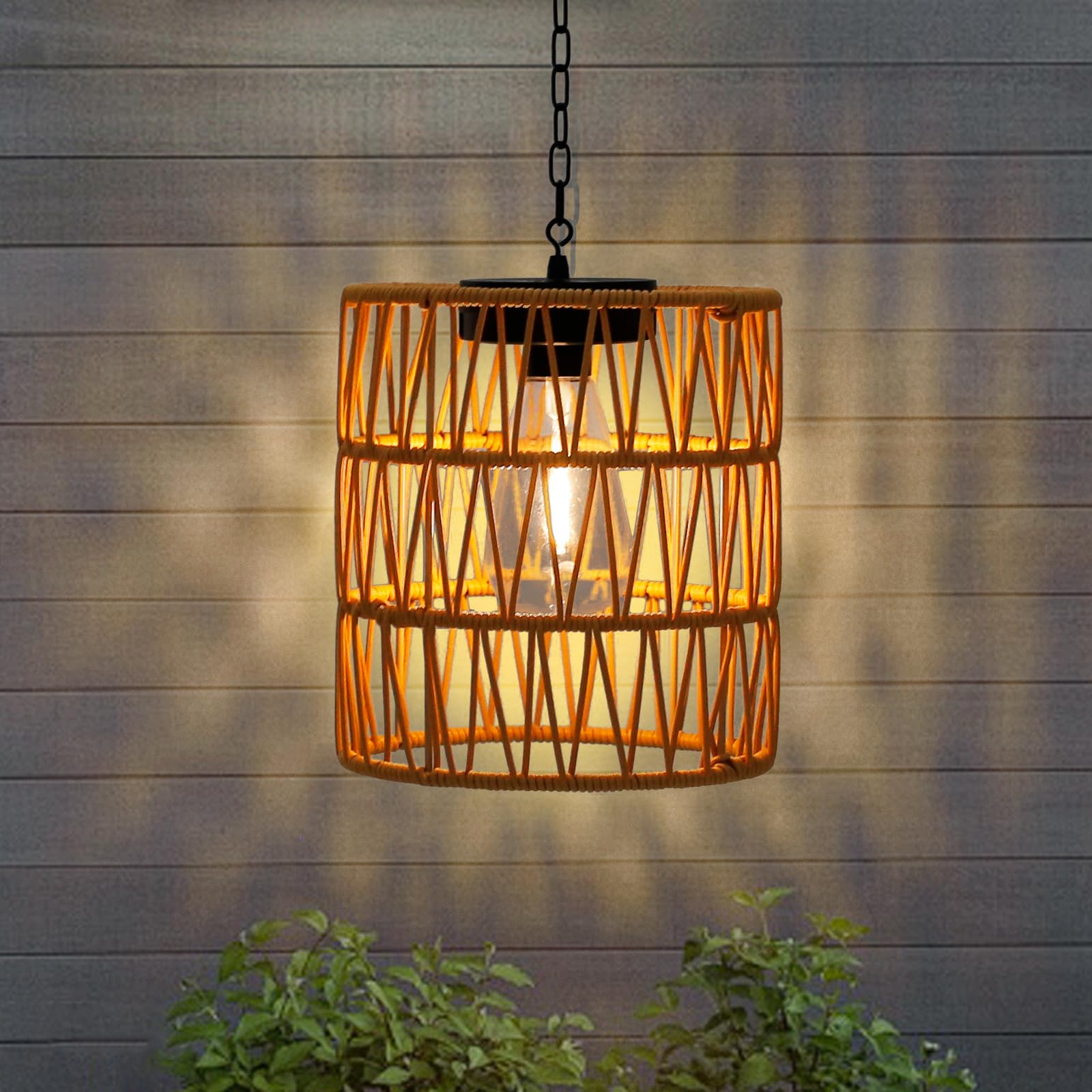 Pearlstar Rattan Solar Lights Outdoor Garden, Hanging Solar Garden Lights Waterproof, Solar Lanterns For Outside, Outdoor Ornaments For Patio, Pathway And Porch