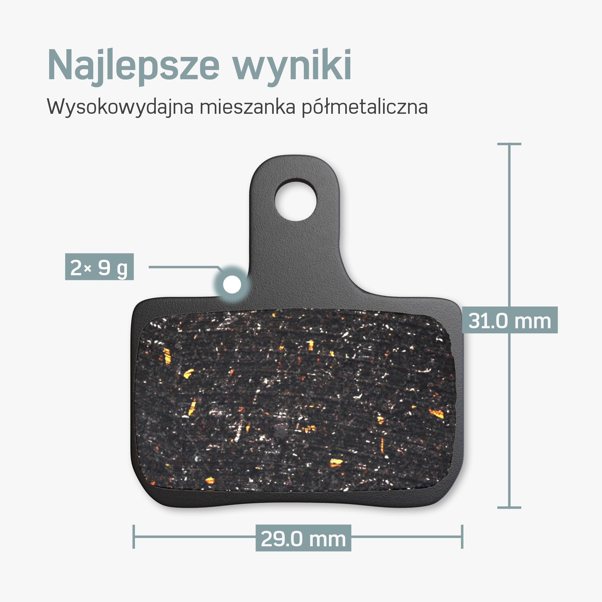 Borgen 2 pary klocków hamulcowych rower hamulec tarczowy - odpowiednie dla Elixir, XX, DB, Level T, TL, TLM, Ultimate - Półmetaliczne Kompatybilne z klockami hamulcowymi SRAM