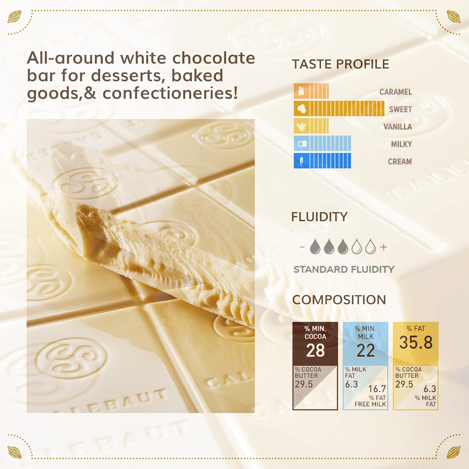 Callebaut White Baking Chocolate - 11 lb (11 pound) (11 Lbs)
