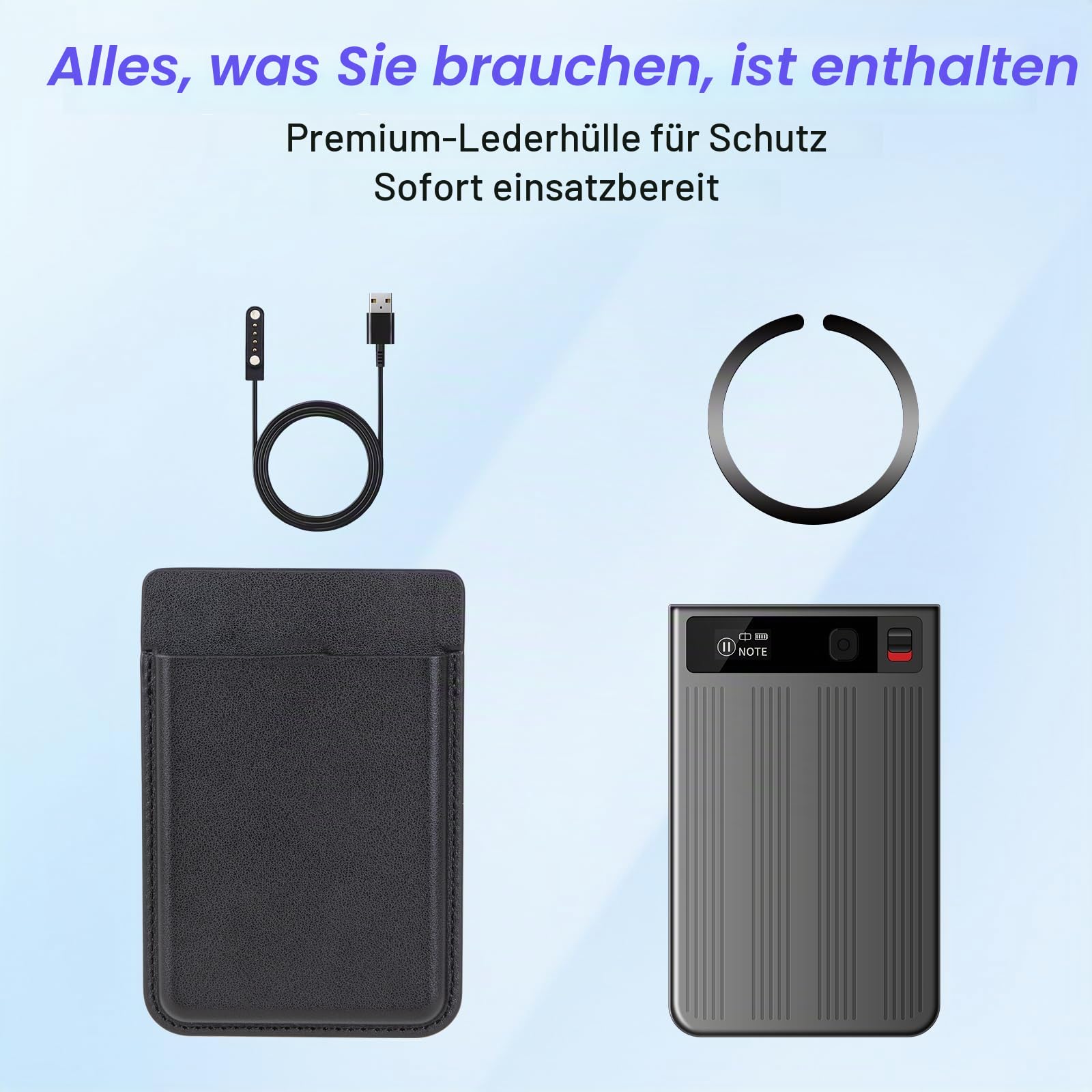 Qoosea KI Diktiergerät mit Schreibfunktion 64GB Mini Digitaler Voice Recorder Aufnahmegerät ChatGPT-4.0 Transkription & Mind Map, App-Steuerung für Vorlesungen, Meetings, Anrufe, Duale Aufnahmemodi