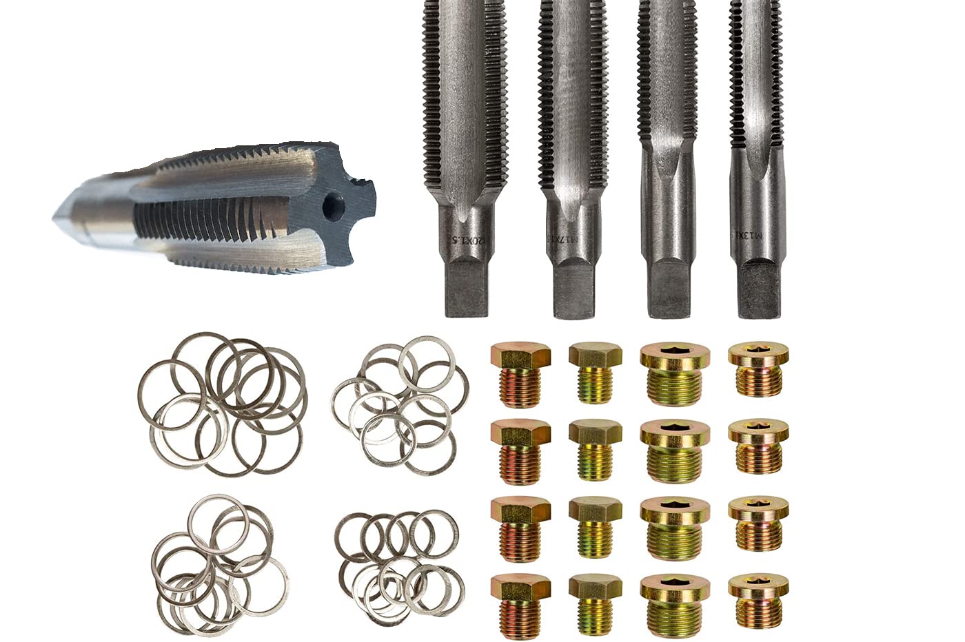 YASTA Kit Riparazione Filettatura Tappo Coppa Scarico Olio 114pz Maschio filettatore