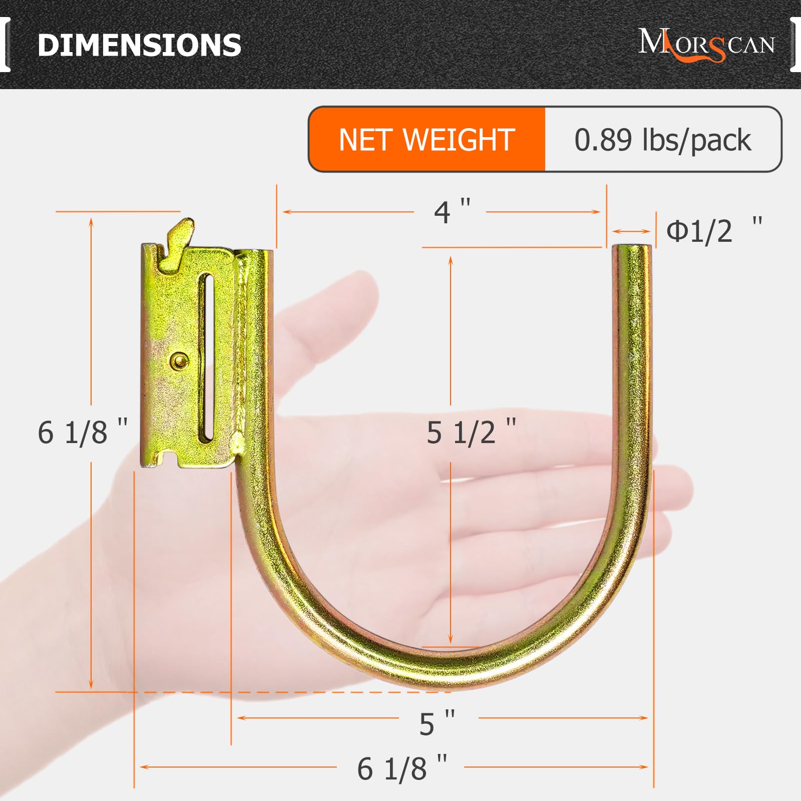 Ganci a J in acciaio E-Track, accessori con sistema di fissaggio a molla e binario a X, per legare i punti di ancoraggio in rimorchi, camion, magazzini, garage (ganci a J da 10,2 cm