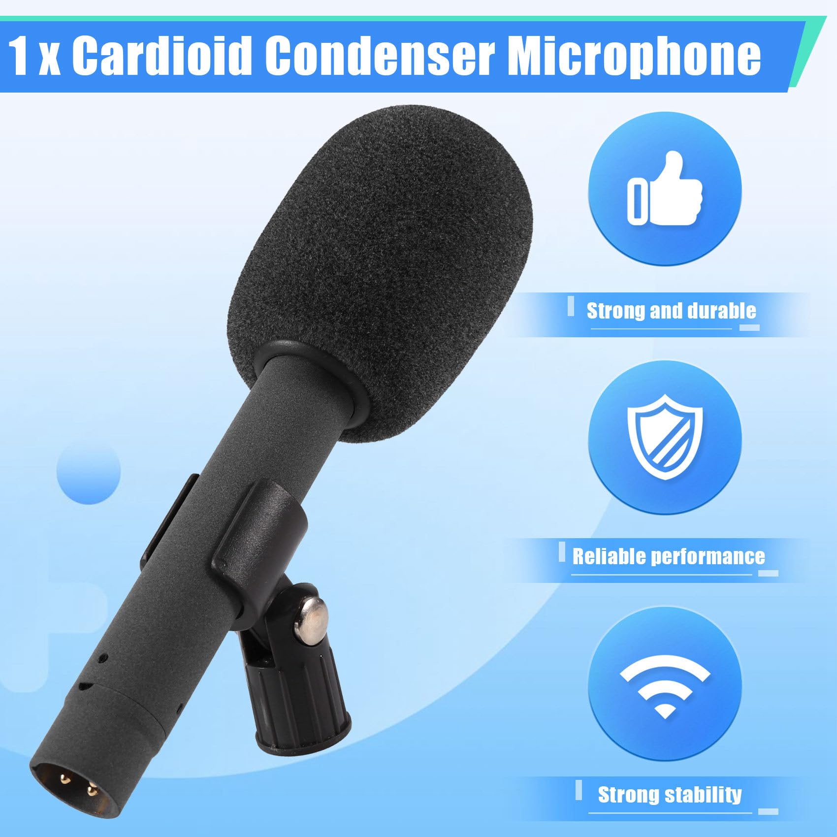 Microfono A Condensatore Cardioide per Presentatori, Conferenze, Palcoscenici e Cori con Capsula Intercambiabile