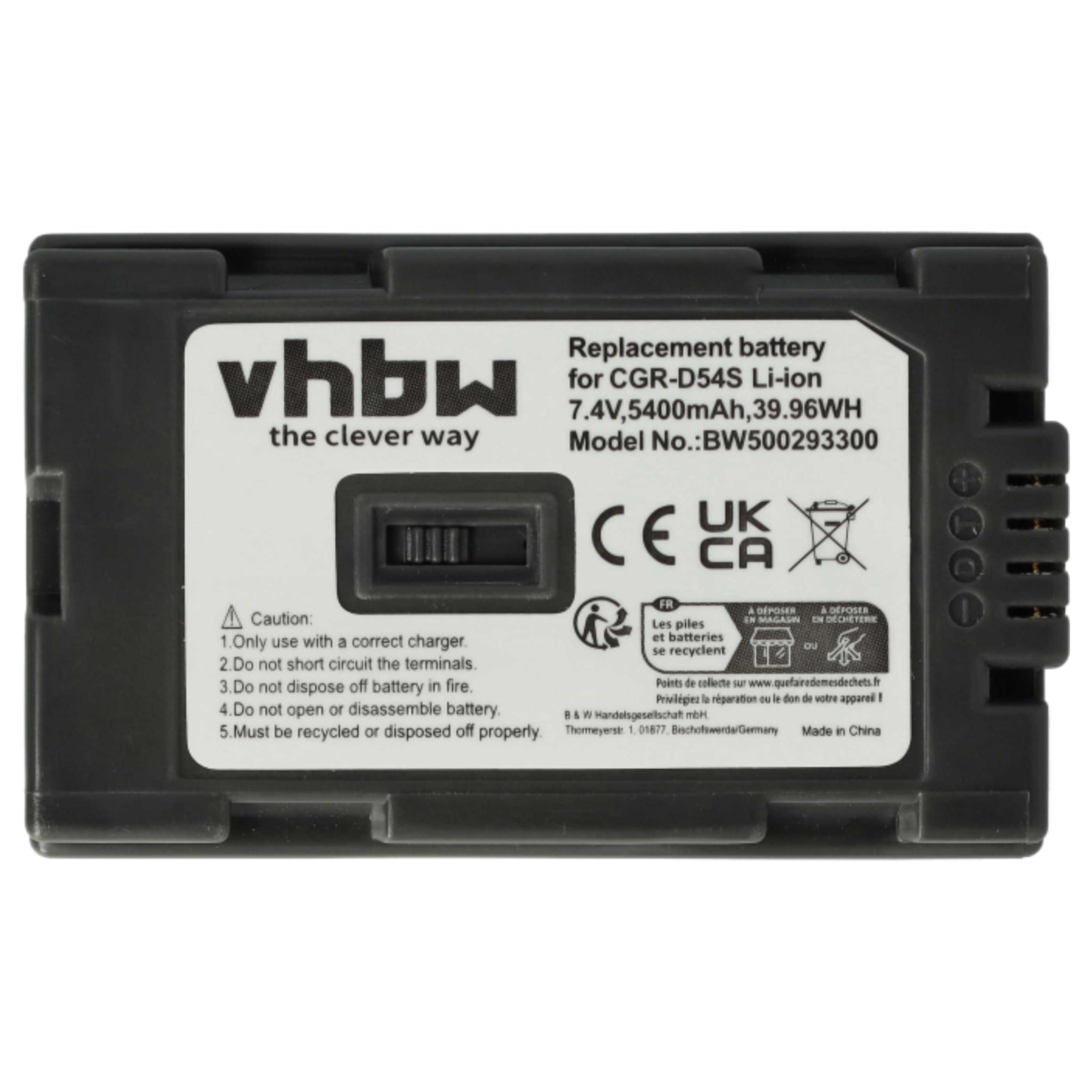 vhbw 2X Akku Ersatz für Panasonic CGA-D54S