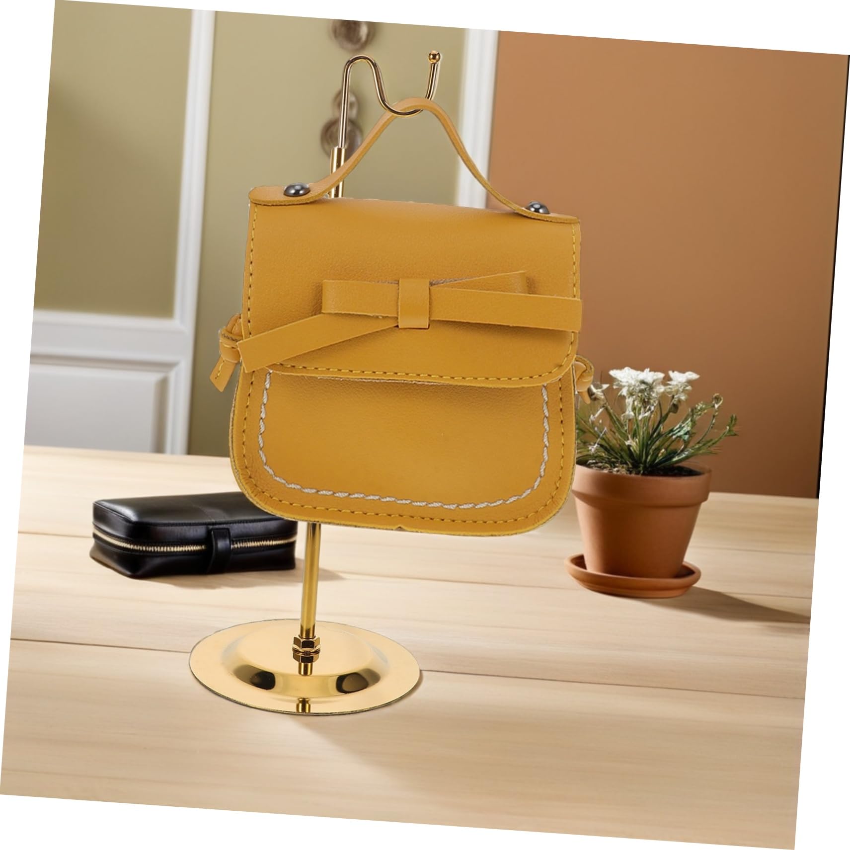 PRETYZOOM Expositor de Bolsos Metalico para Tienda Gancho Ajustable y Soporte de Sobremesa para Accesorios y Carteras