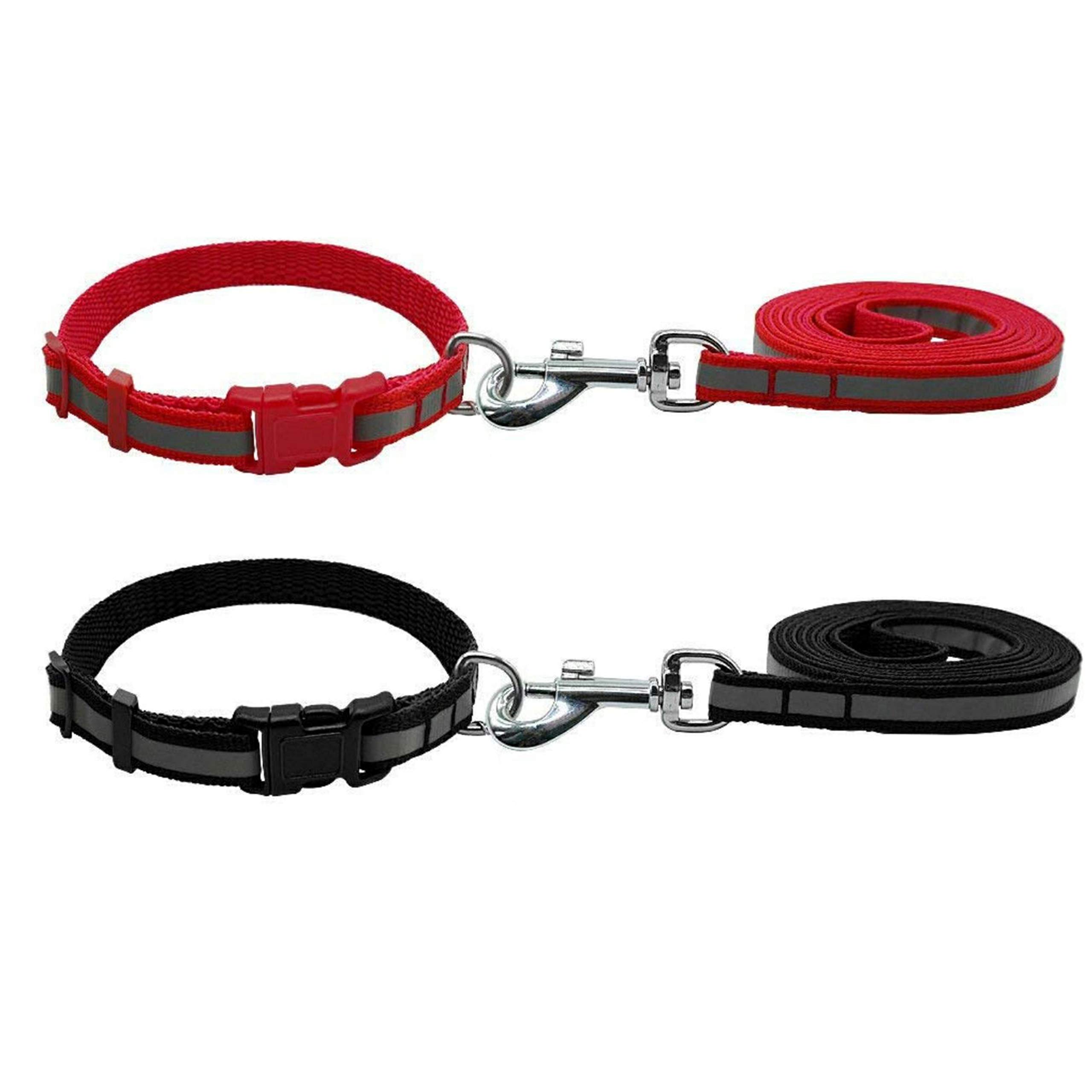 Pet Needs Set of 2 Nylon Leash with Collar Set for Puppy-Small -1.5 cm (Red-Black) (B08LDPQ76J) Amazon Price History, Amazon Price Tracker