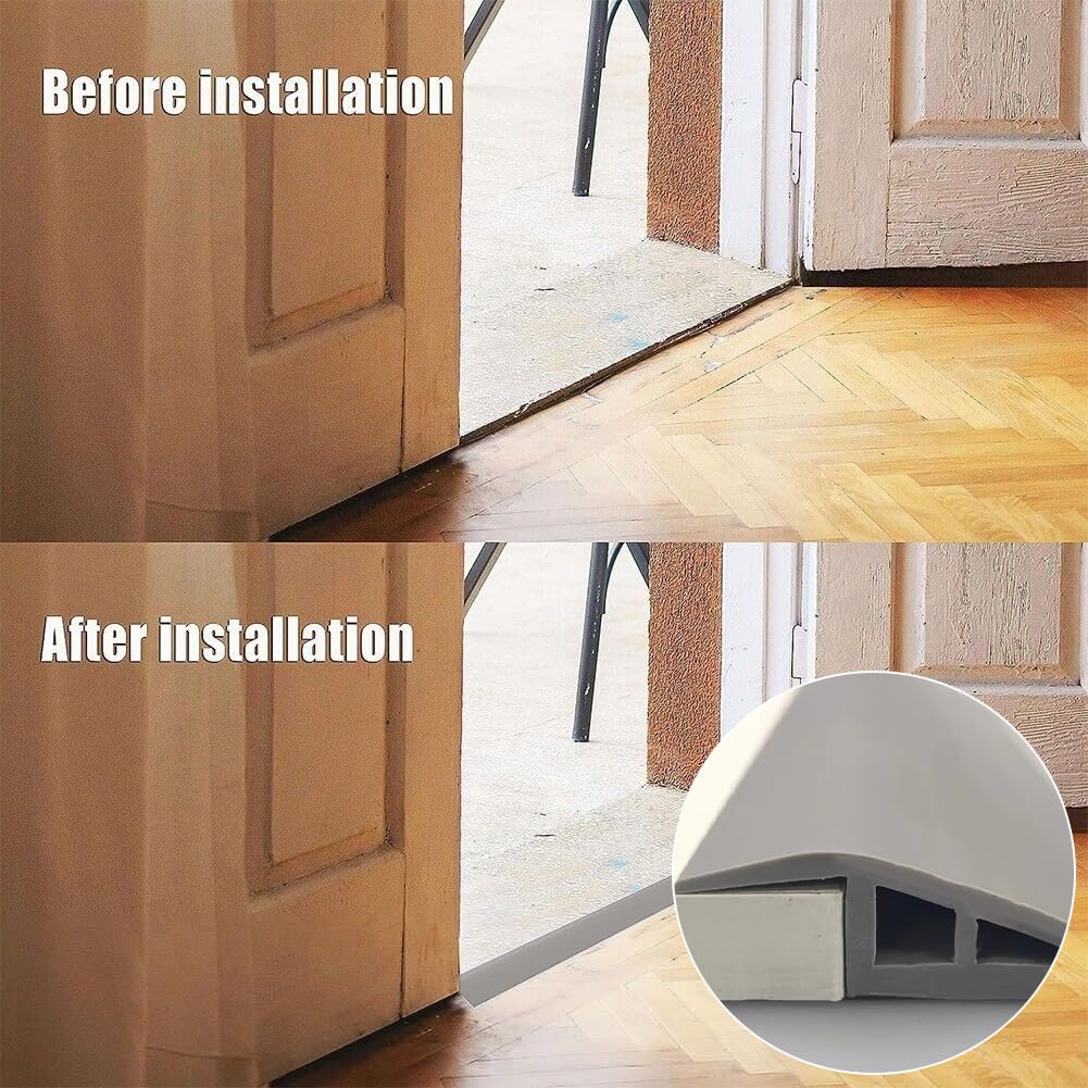 Rampa Per Soglia Autoadesiva In PVC - Profilo Regolabile Per Pavimenti, Larghezza 50mm