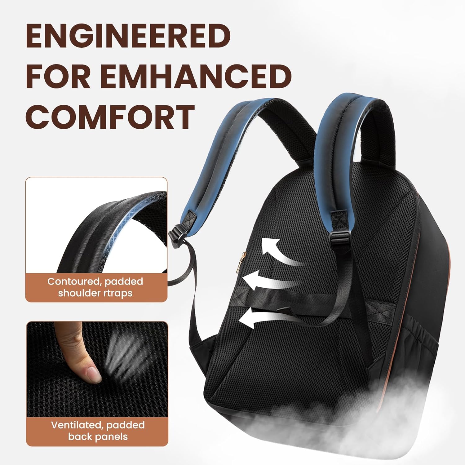 LOVEVOOK Laptop Backpack for Women, 17.3 Inch Business Backpack Purse, Large Capacity Casual Daypack, Work Computer Backpack, Travel Backpack for College, Black - Image 5