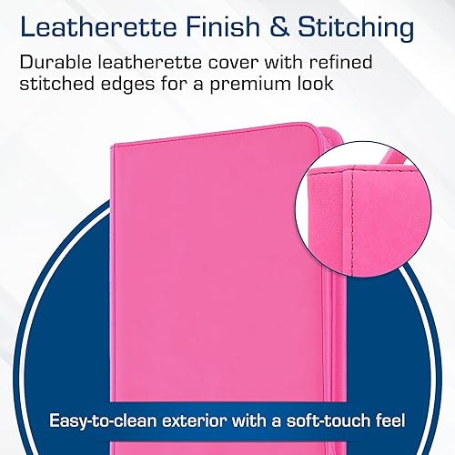 Miniatura 4 de BCW Z-Folio - Álbum LX de 9 bolsillos - Rosa  Organizador de tarjetas con cremallera segura  Carpeta de colección de tarjetas de cuero sintético