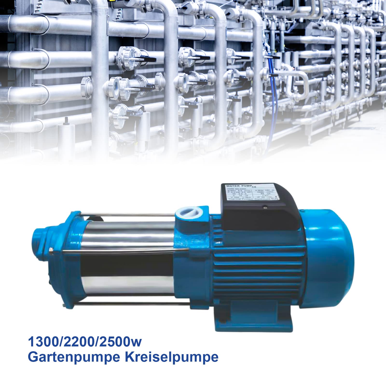 2500W Gartenpumpe Kreiselpumpe Bohrmaschinen Pumpe, Zentrifugal Elektrische Wasserpumpe für Pool, Garten, Zuhause - Robuste Pumpe 4000 L/h 11 bar Pumpe