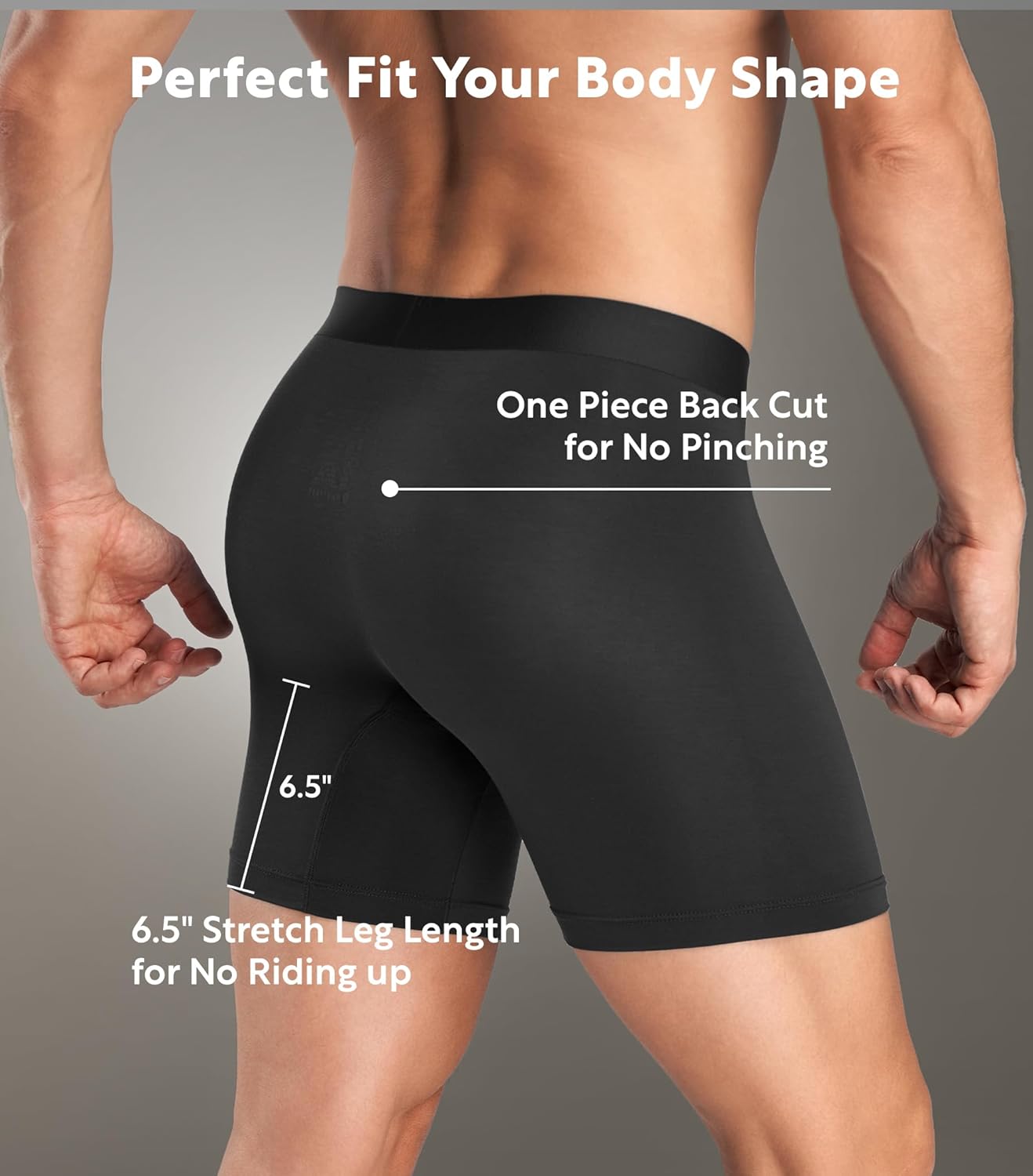 DAVID ARCHY Mens Underwear Silky Soft Second Skin Modal Boxer Briefs Waistfree Seamless Waistband Underwear for Men Pack of 4 - Image 4