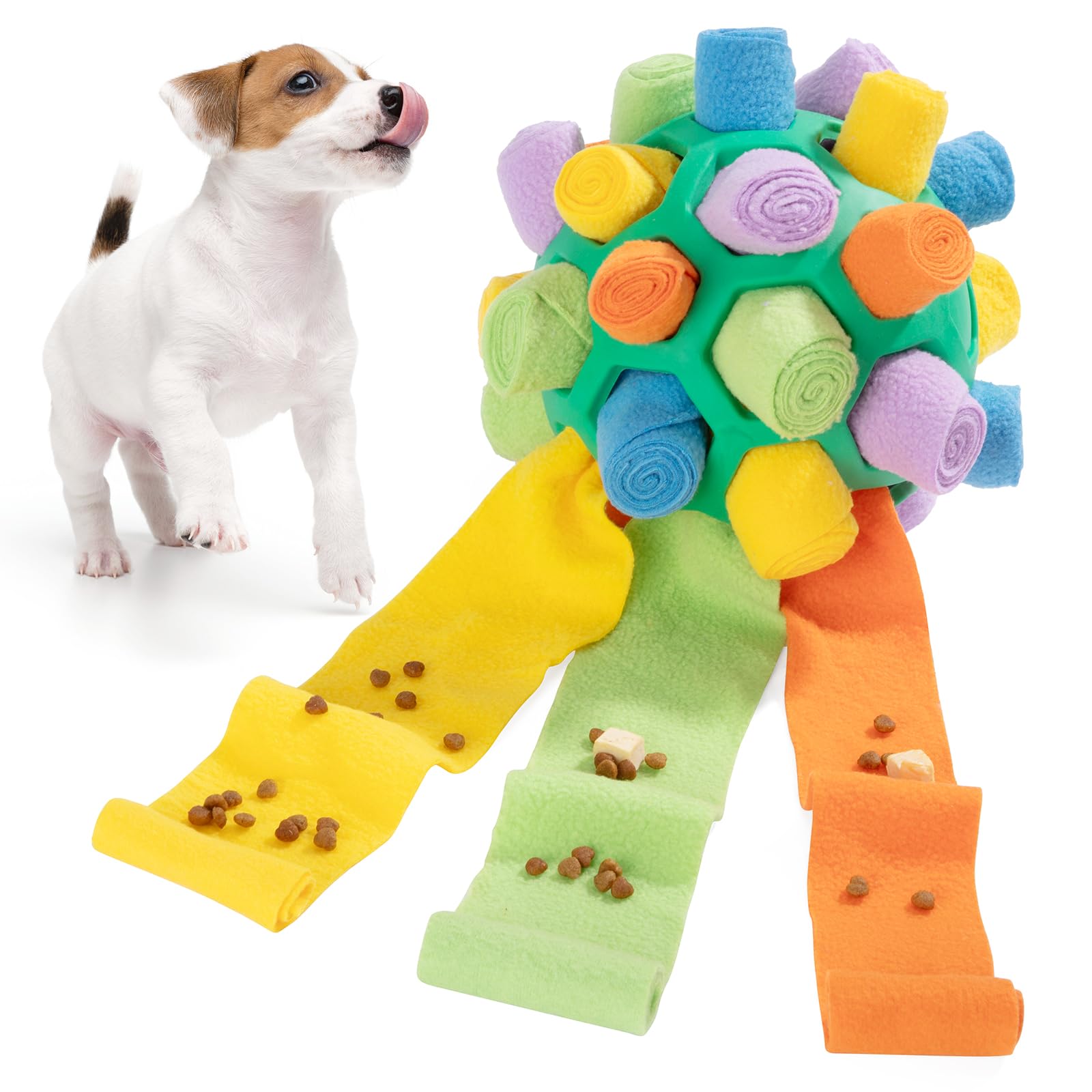 ZLLkeji Interactive Dog Snuffle Ball Encourages Natural Foraging Skills Toy Treat Dispenser Slow Feeder Dog Enrichment Toys Stress Relief Brain Stimulating for Small Medium Dogs Intellectual Training