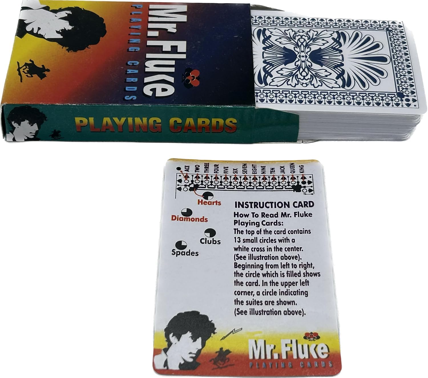 Magic World MR FLUKE Marked Card Deck (Black) SPY Mentalist Card / MR.FLUKE Mark Card Magic Trick