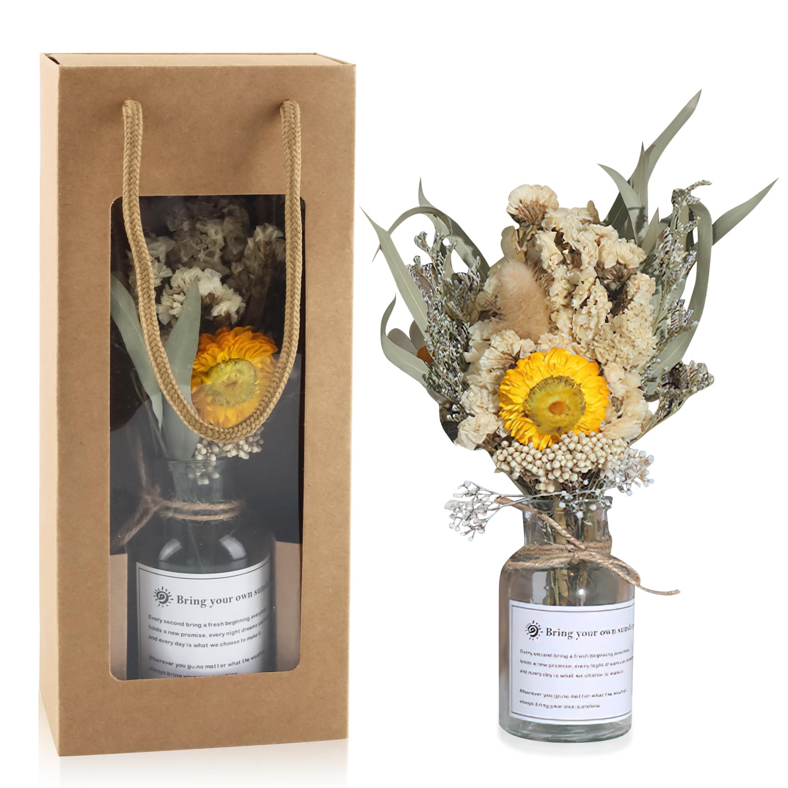 Vase Boho et son mini bouquet de fleurs séchées - Concept Bohème