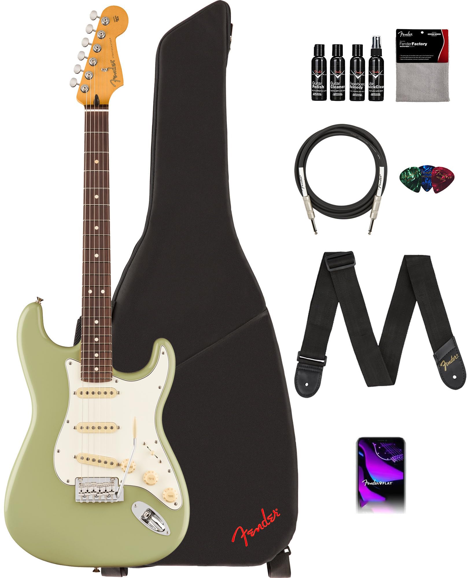 Amazon.com: Fender Player II Stratocaster - Birch Green Bundle
