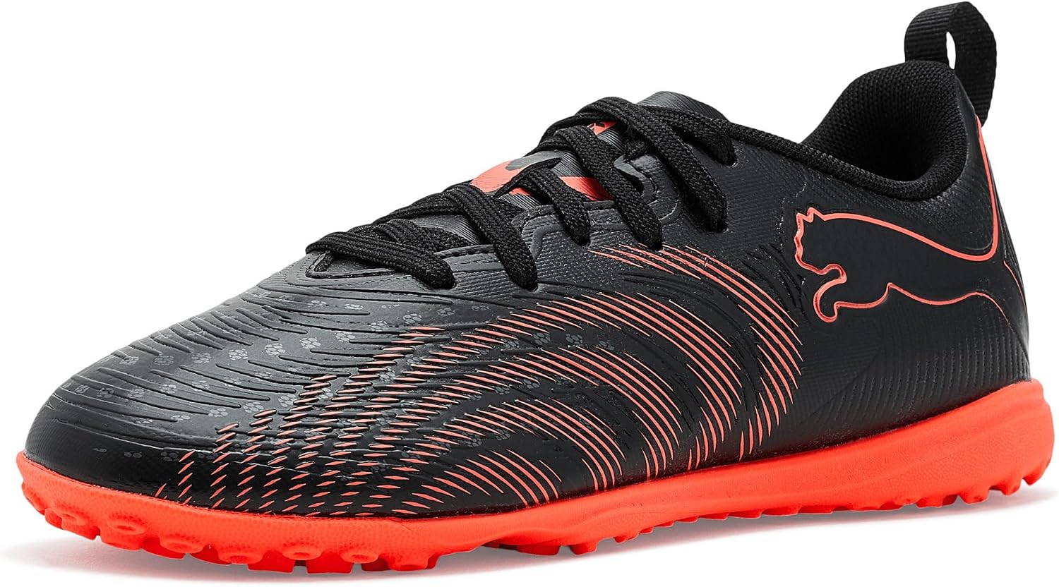 PUMA Boy's Future Play Turf Training Soccer Cleats (Little Kid/Big Kid), Black/Glowing Red/Strong Gray, 11 Medium, Little Kid