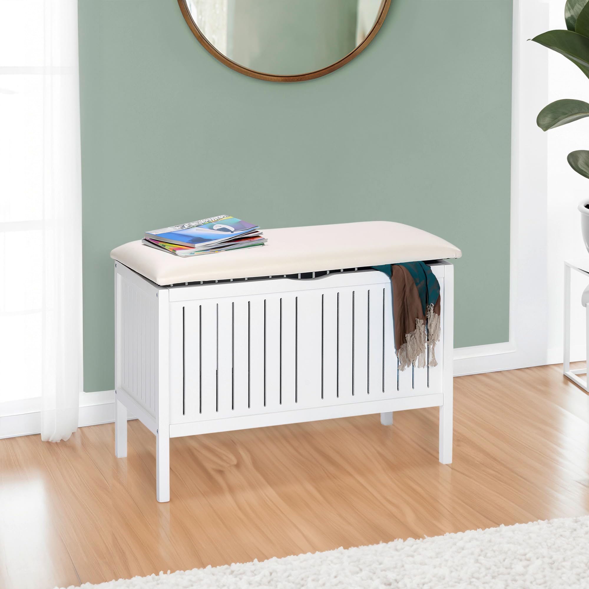 WENKO Ławka mieszkalna Oslo, taboret łazienkowy w stylu wiejskim