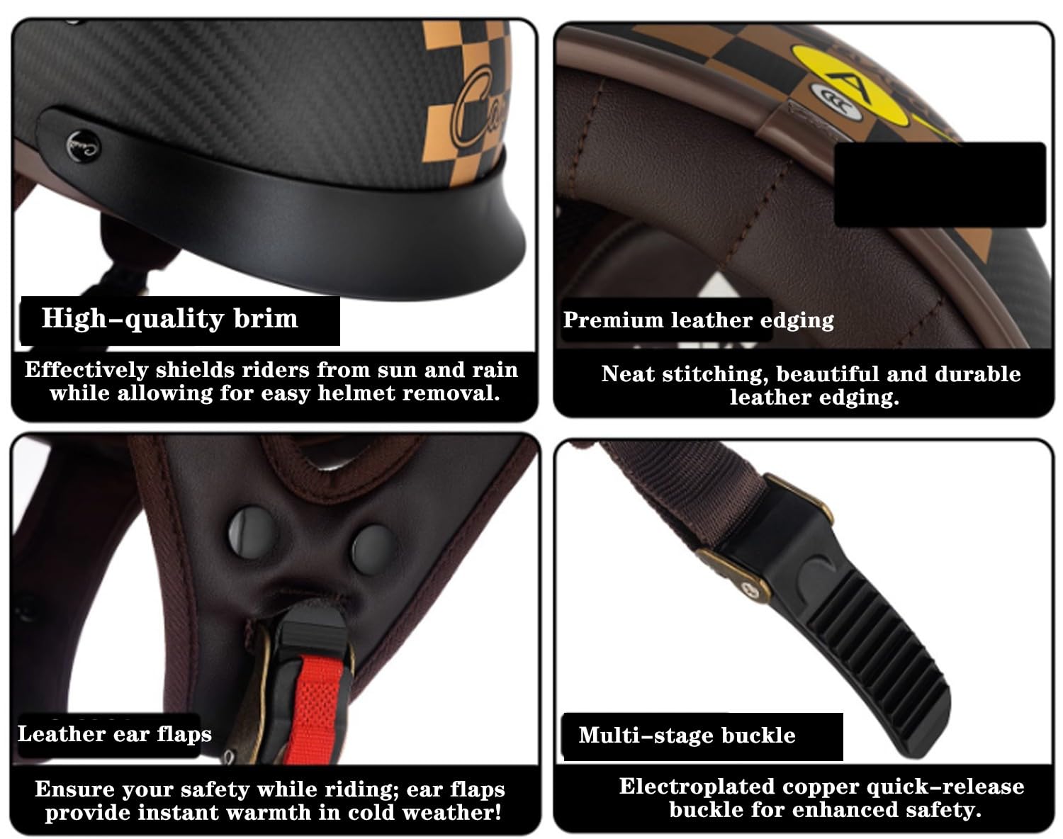Mezzo Casco Moto Fibra Di Carbonio Retrò Approvato DOTECE Caschi Jet E Demi-Jet Con Visiera Caschi Cromwell Scooter Leggero Aperto Casco Per Adulti Unisex Elmetto Scodella