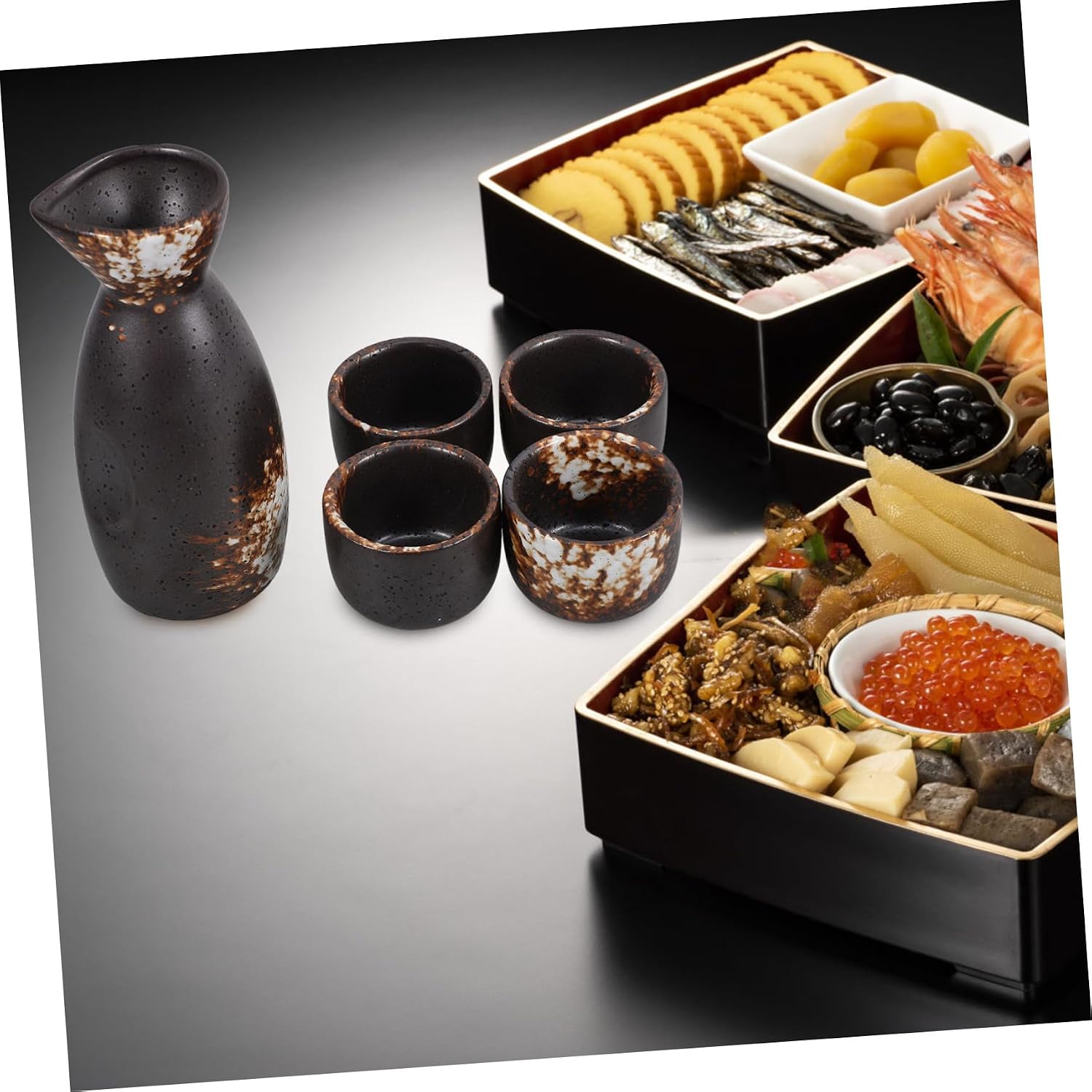 Zerodeko Ceramic Japanese Sake Set Traditional Sake Pot Cups Rice Wine Serving Kit