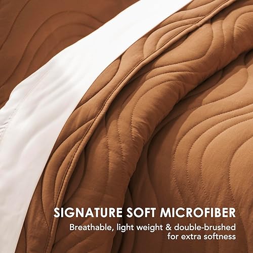 Miniatura 4 de EVERGRACE Juego de edredón de gran tamaño de 3 piezas de 94 x 96 pulgadas, colcha reversible de tamaño matrimonial, colcha ligera y acolchada, de