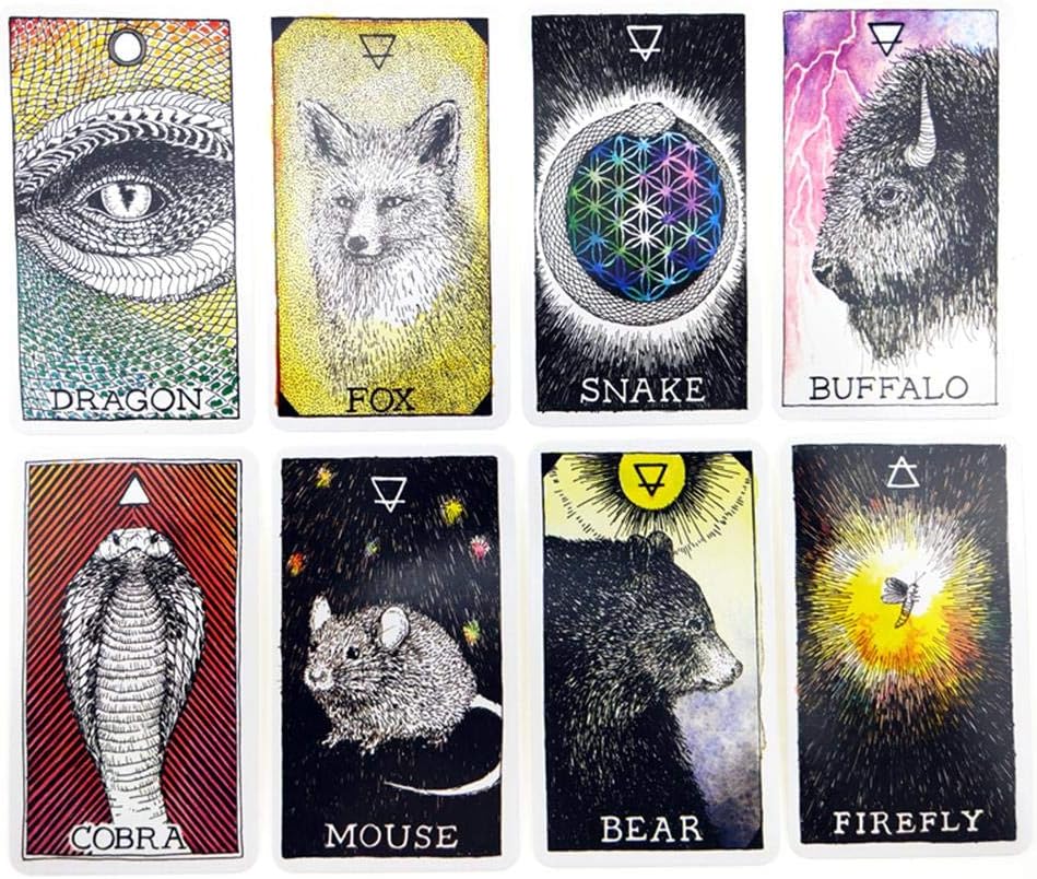 Animal Spirit Tarot Card for Party Household Use Series English Language Tarot Cards-63PCS