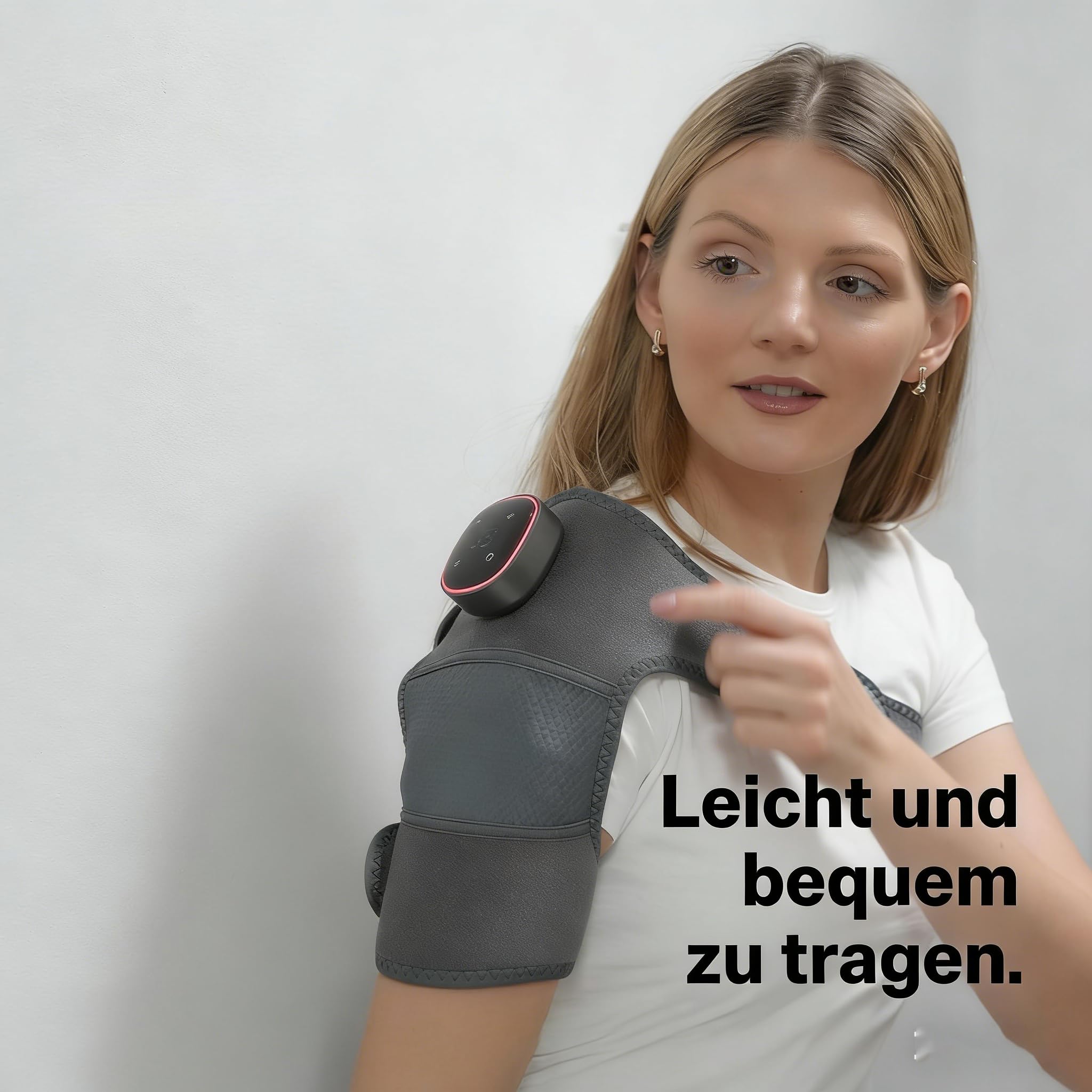 relivera relevo 3-in-1 Schultermassager, Kabellose Beheizte Schultermassageauflage, mit 5000mah-Akku & Led-Touchpanel