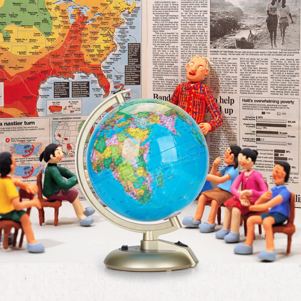 Le Globe Le Plus Pratique 20 cm/7.87 "avec lumières Globes du Monde enseignement Standard Globes géographiques Chinois et Anglais pour Les étudiants et Les Enfants Cadeaux de Puzzle Inspirants