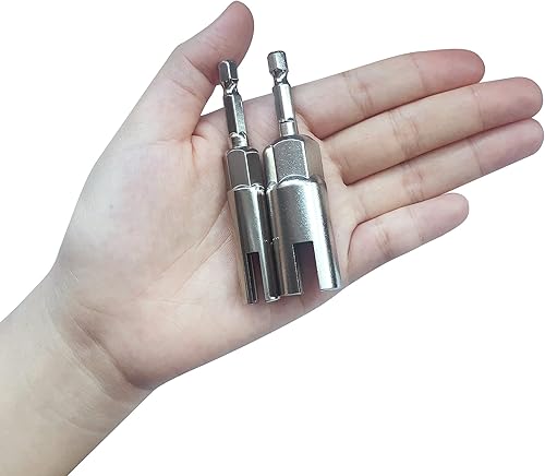 Miniatura 7 de Juego de 2 llaves de vaso (0.394 pulgadas y 0.594 pulgadas), para taladro de acero con vástago hexagonal, para agujero de tornillo, perno de gancho