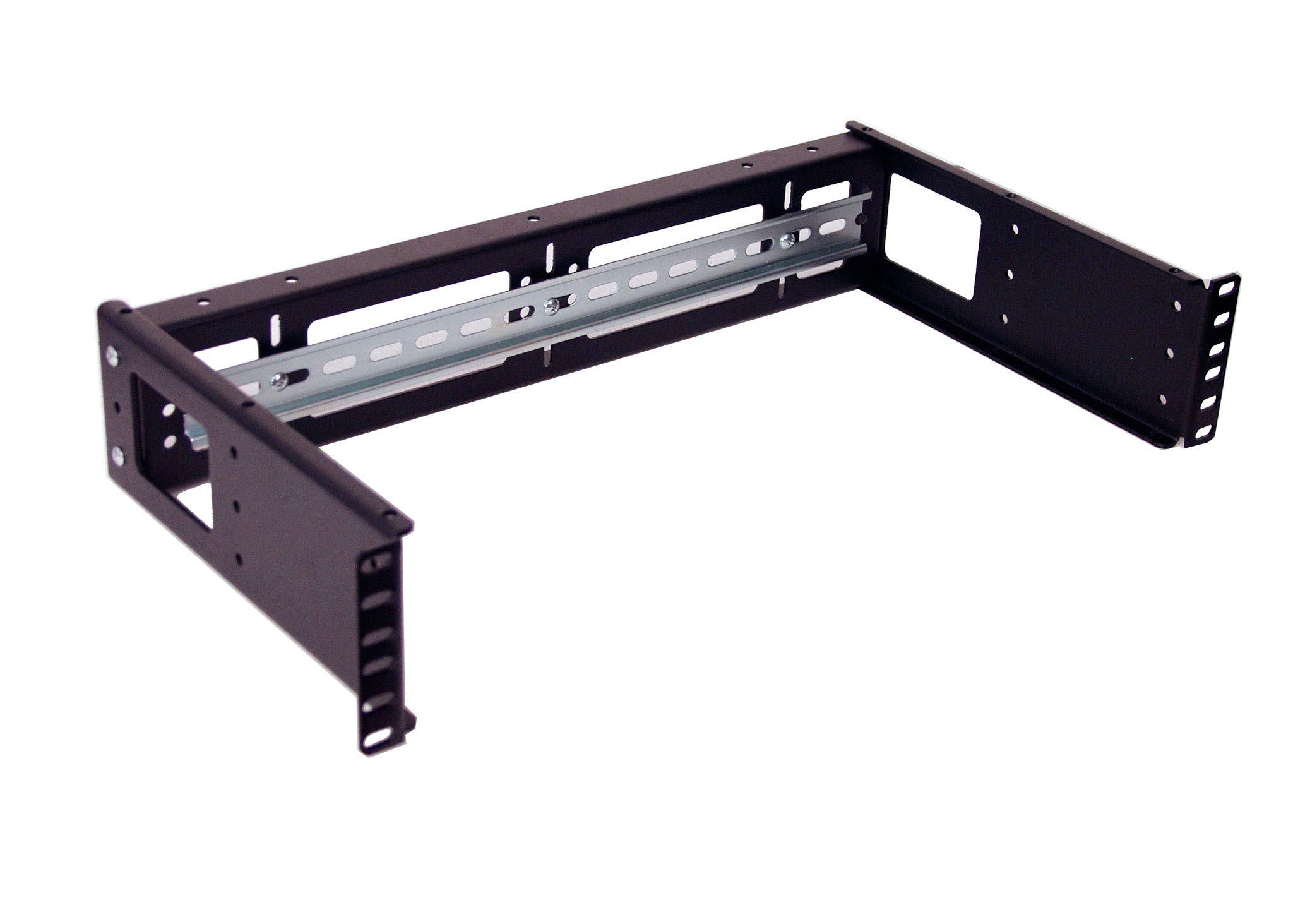 IRP1029D 2U Rackmount Adjustable Depth DIN Rail Panel for Industrial Standard EIA-310 19 inch 2-Post Relay Rack or 4-Post Rack Cabinet