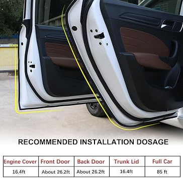 32FT/10M Universal Car Weather Stripping, Self Adhesive Automotive Door Rubber Weather Draft Seal Strip for Car Window Door Engine Cover Noise Insulation