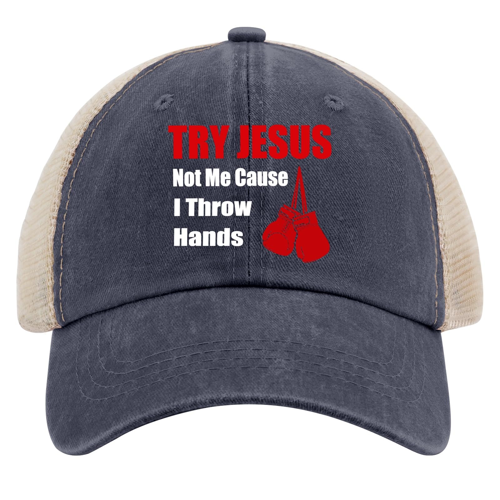 Hat Try Jesus Not Me Cause I Throw Hands Baseball Cap Hats for Men Baseball Cap Soft Washed Hiking