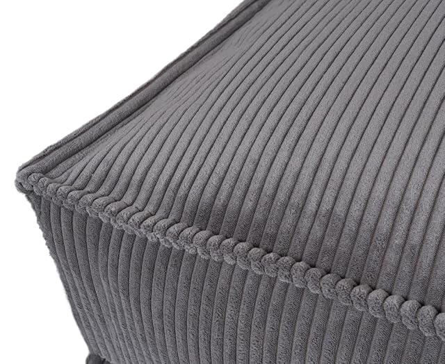 Foto 3 de 3 de Knuffelwuff Cojín para perros Lesedi de pana con carácter tejido a mano, 80 x 60 cm, gris, funda extraíble