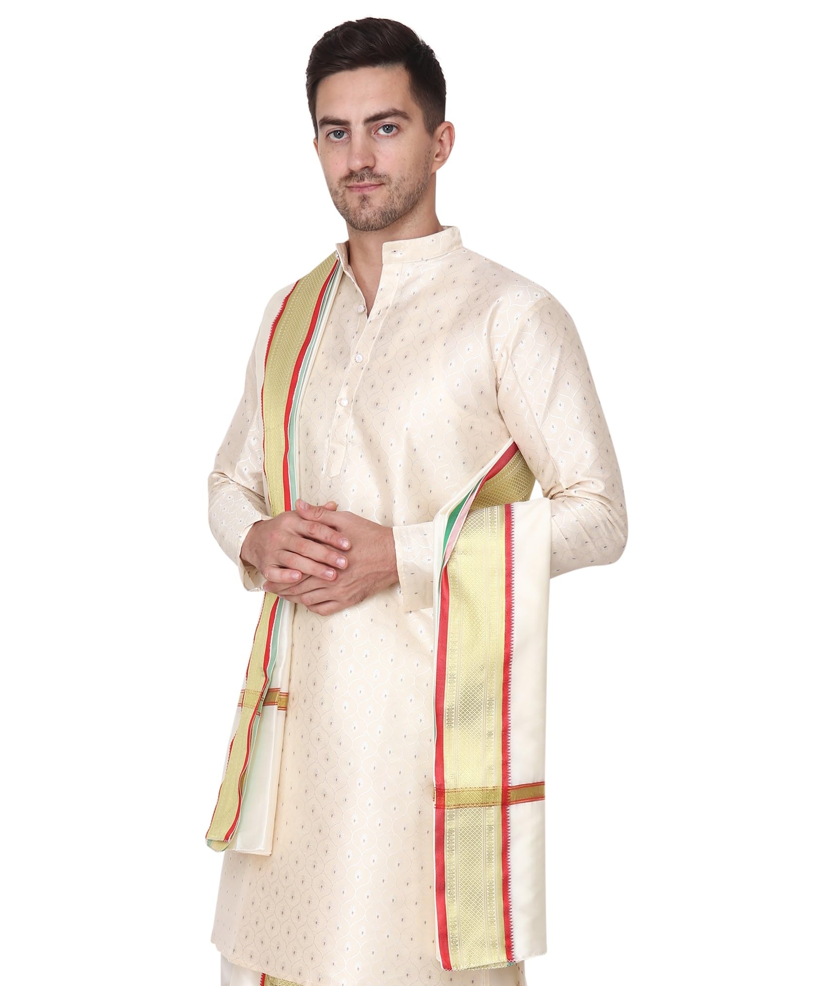 Banarasi Silk Kurta Only - Sherwani Style Wedding Kurta Only-image-33