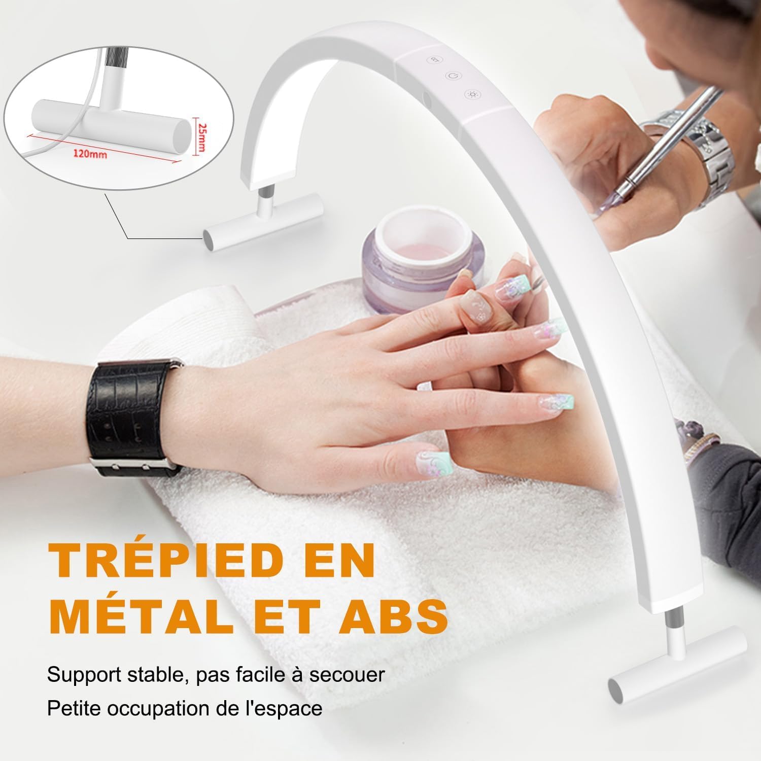 Generico Lampada per Unghie a Mezzaluna 50W – Lampada LED Pieghevole per Manicure & Extension Ciglia, Luminosità Regolabile, Ideale per Saloni di Bellezza, Tatuaggi & Attrezzatura per Unghie