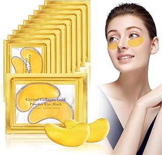 URAQT Under Eye Treatment Masks, 10 Pairs Natural Under Eye Gel Patches Collagen Eye Masks, Hydrating Under Eye Gel Pads for Under Eye Wrinkles, Remove Eye Bags, Dark Circles, Skincare