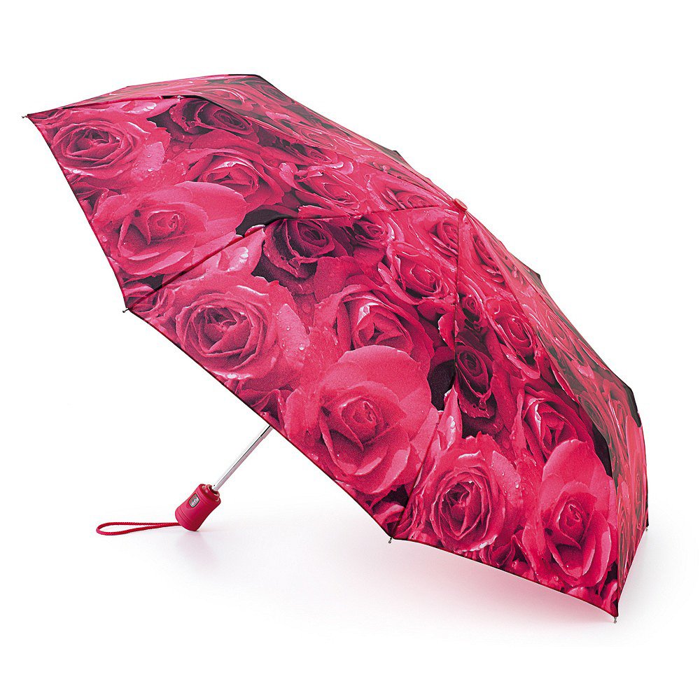 Fulton Rose Red Open & Close 4 - Auto Folding Umbrella - Photo