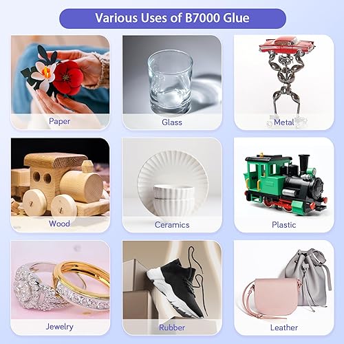 Miniatura 7 de B7000 - Pegamento transparente para manualidades, impermeable, de alta elasticidad, se seca en 3 minutos, puede restaurar teléfonos y joyas,