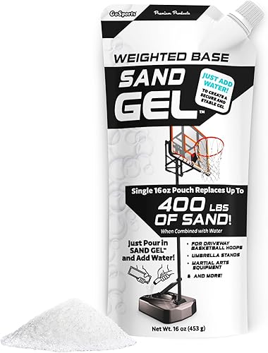 GoSports Relleno de base ponderada de gel de arena para aros de baloncesto de interiorexterior, bases de paraguas y más, 16 onzas, solo tienes que