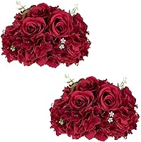 Vista 25 de NUPTIO Esferas de Flores para Centros de Mesa de Boda - 10 Piezas de 15.7 Pulgadas de Diámetro, Arreglo de Bolas de Flores Artificiales, Centros