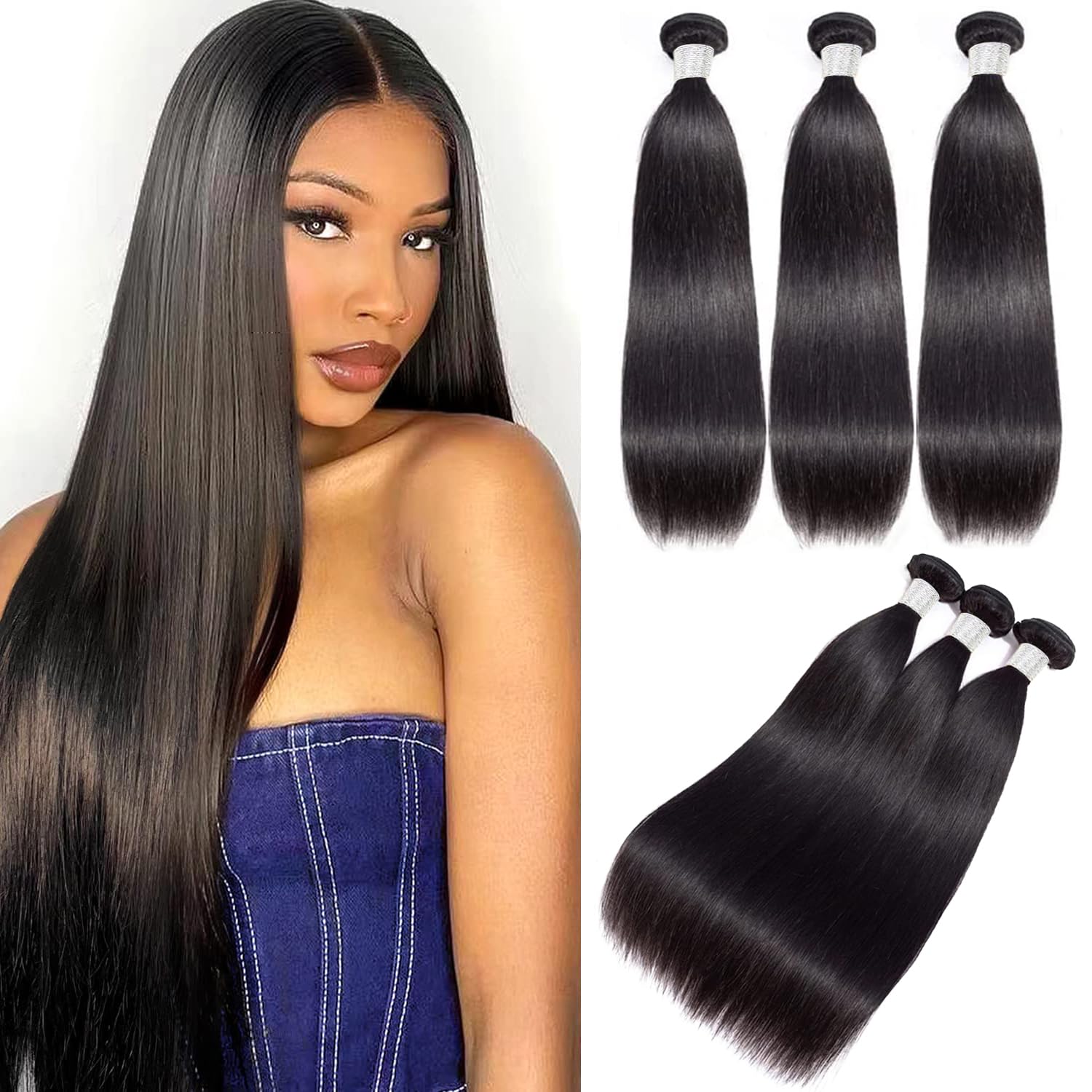 Amazon.com : Brazilian Human Hair Bundles 14 16 18 Inch 3 
