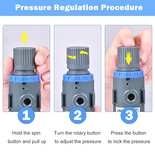 Miniatura 7 de ZHONG AN Regulador de presión del filtro de aire NPT de 14 de pulgada, filtro de compresor de herramienta de aire trampa de agua con indicador