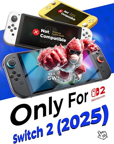 Miniatura 7 de MAGIC JOHN Protector de pantalla de protección ocular para Nintendo Switch 2 de 7.9 pulgadas 2025, antirreflejo, filtro de luz azul, transparente