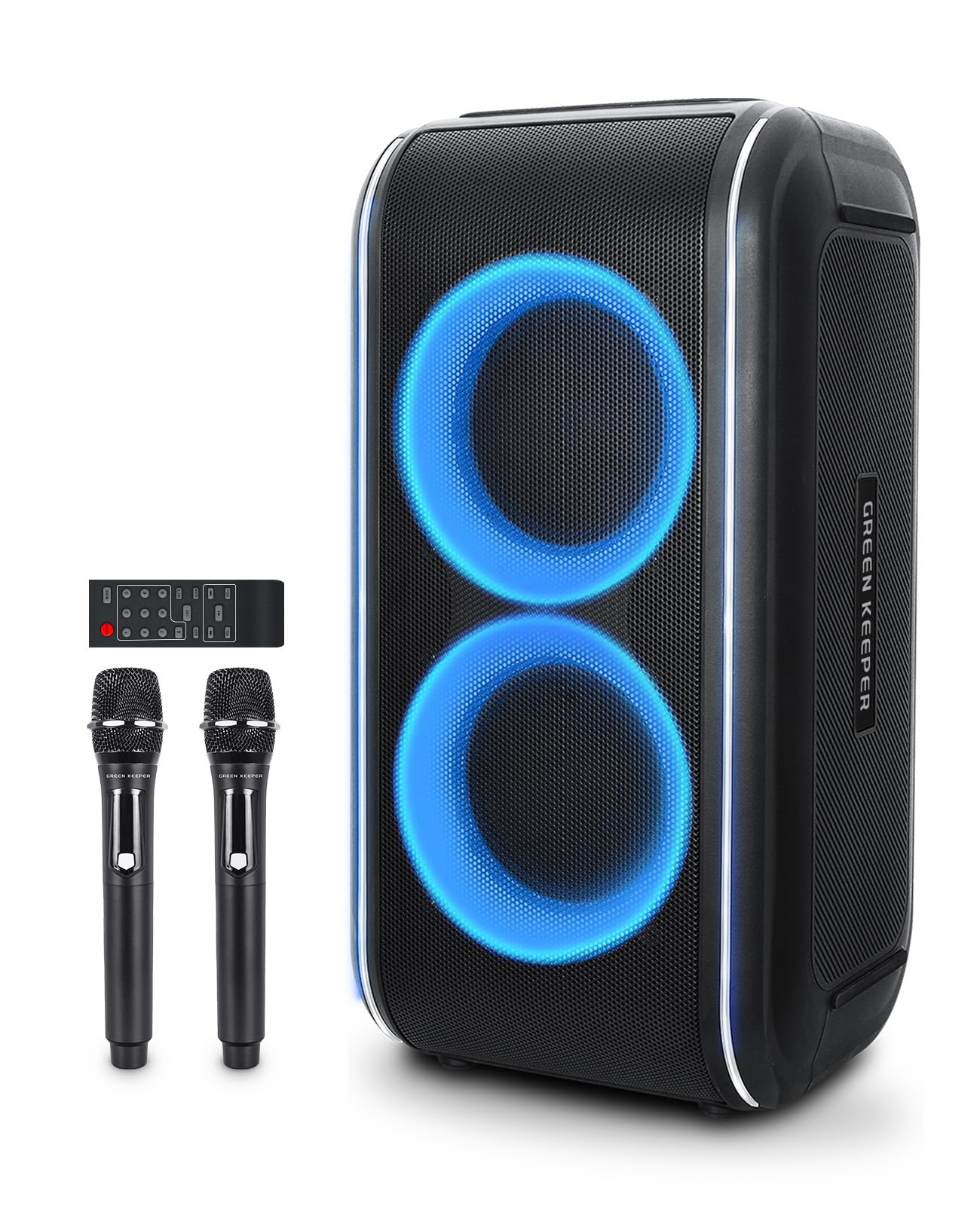 GKD62 Karaoke Machine for Adults/Kids, Portable Bluetooth Speaker 400W with 2 Wireless Microphones, AI Voice Elimination, Micro Priority, Recording, Radio, Powerful Sound for Home, DJ, Party