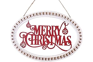 Merry Christmas Hanging Wall Decor, Farmhouse Christmas Sign for Home