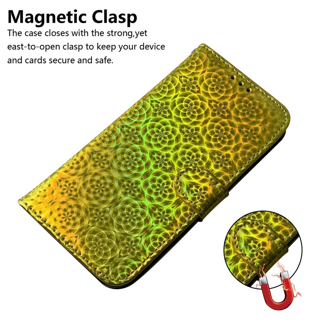 SLWYF Cover Compatible con Huawei P20 Pro, Retro Flip Caso in PU Pelle Premium Portafoglio Custodia Resistente Protezione Chiusura Magnetica Case per Huawei P20 Pro - Blu verde
