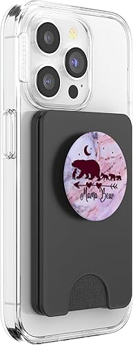 Miniatura 10 de Burgundy Dark Wine Mama Bear - Soporte para teléfonos y tabletas, diseño de oso y cuatro cubitos de vino, Negro