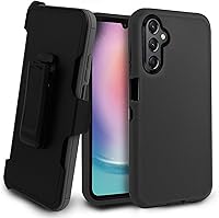 Vista 1 de Funda para Samsung Galaxy A24, funda giratoria de cuerpo completo con clip para cinturón de doble capa, soporte con protector de pantalla Negro